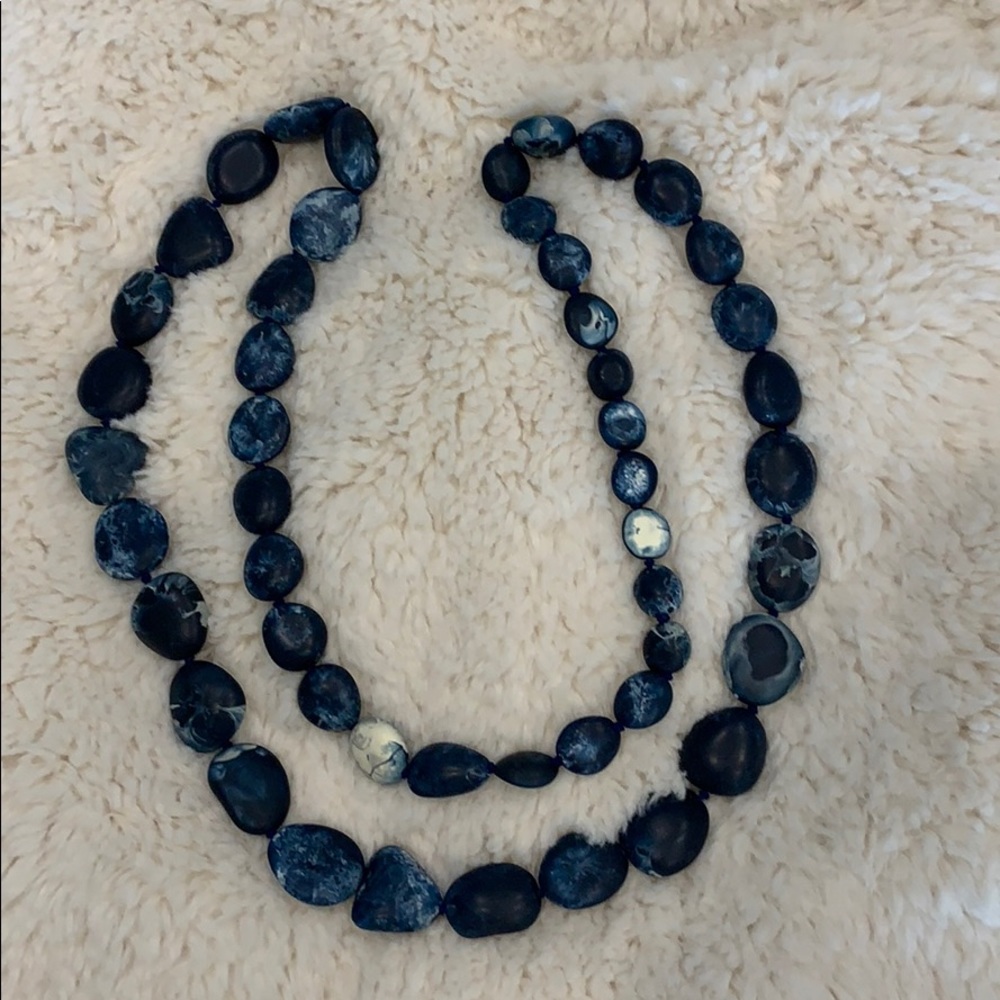 Dinosaur Designs pebble necklace in blue denim